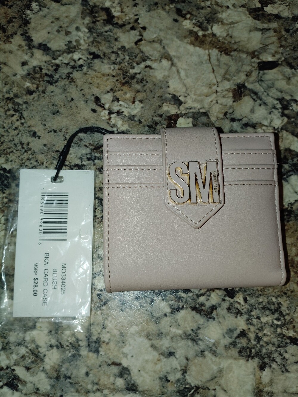 Blush Pink Small Wallet with SM Monogram New